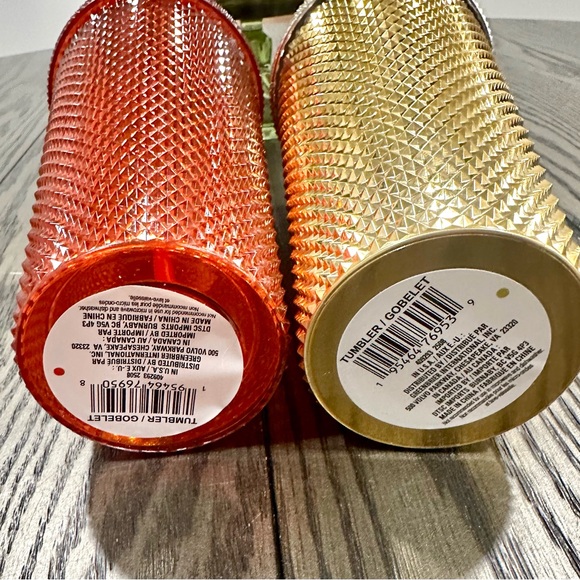 Red and Gold Rhinestone Tumblers (Set) - Picture 6 of 7